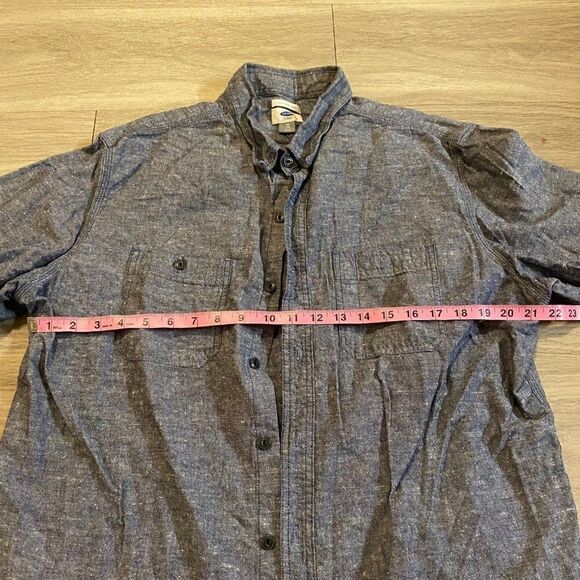 Old Navy slim fit men's casual grey button down long sleeve shirt size XL - Picture 6 of 8